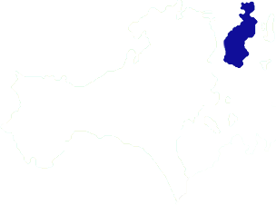 Representación de la Isla de la Toja en el mapa de O Grove