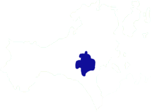 Representación del Monte Siradella en la península de O Grove