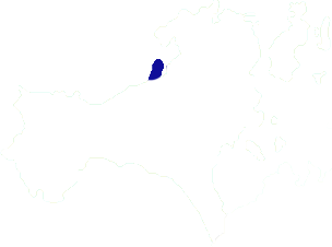 Representación de Punta Moreiras en la península de O Grove